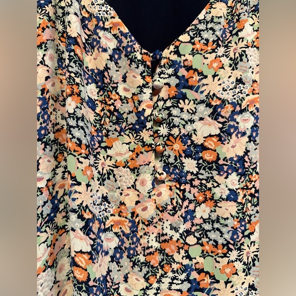 LOFT - Floral Asymmetrical Sleeveless Dress (Size L) - Picture 6 of 12